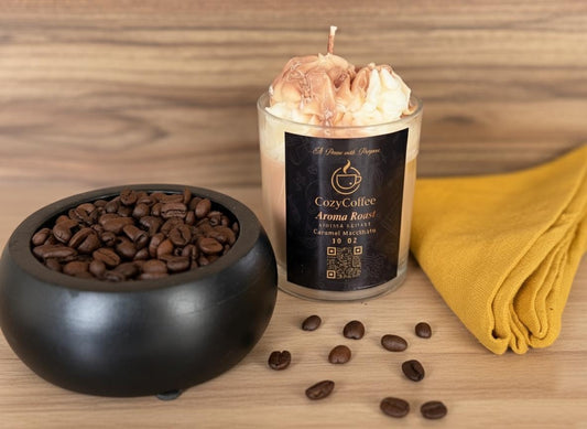 CozyCoffee: Aroma Roast Caramel Macchiato Candle Edition
